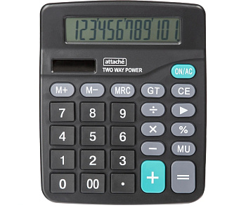 Калькулятор 12 разрядов Attache ATC-555-12F 180*145*58мм, двойное питание