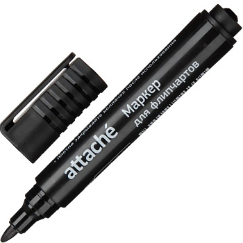 Маркер для флипчарта Attache непропитывающий 2,5мм, черный