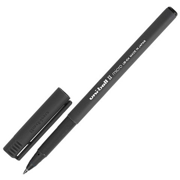 Ручка-роллер 0,5мм UNI II Micro ЧЕРНАЯ