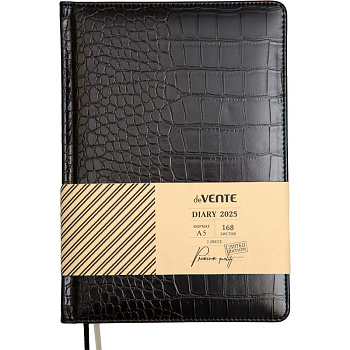 Ежедневник 2025 А5 deVENTE Belcanto, под кожу, черный 168л