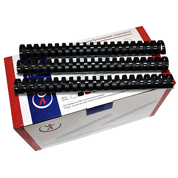 Пластиковые пружины для переплета 25мм (для сшивания 181-200л) 50шт РеалИСТ, черные