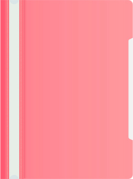 Папка-скоросшиватель БЮРОКРАТ, А4, пластик, прозрачный верхний лист, розовая