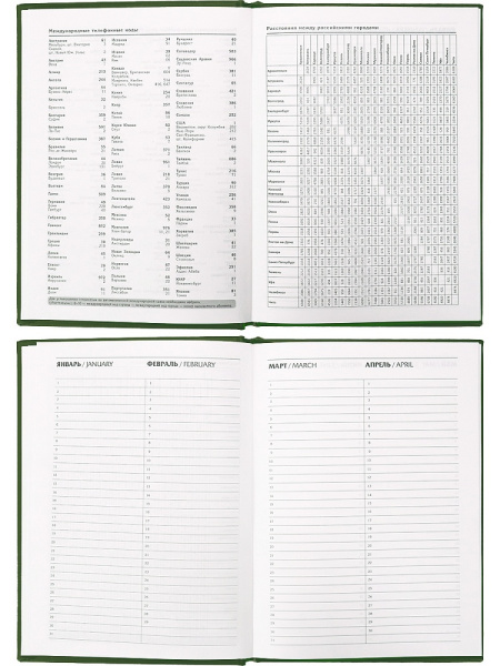 5_Ежедневник недатированный А5 PROF-PRESS, бумвинил, зеленый, 128л