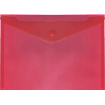 Папка-конверт на кнопке А4 0,18мм deVENTE, полупрозрачная, красная
