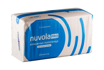 Полотенца бумажные Z-сложения, 2-слойные 23*22,5см 200шт, Nuvola Professional, белые