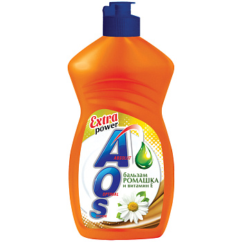 Средство для мытья посуды 450мл AOS Бальзам Ромашка и Витамин Е