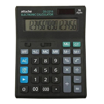 Калькулятор 16 разрядов Attache Economy DS-2216 190*145*45мм, двойное питание