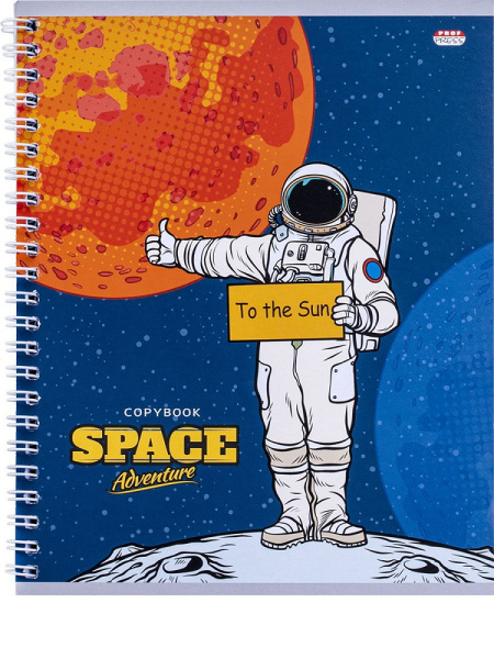 9_Тетрадь А5 48л клетка, гребень PROF-PRESS Космический туризм, ассорти