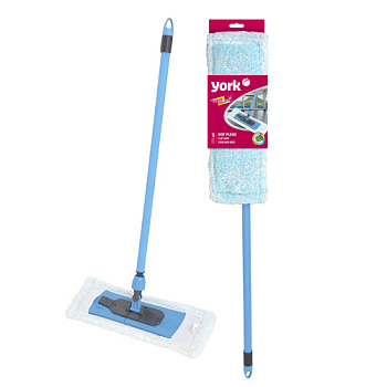 Швабра с насадкой из микфибры, телескопическая ручка 140см, рабочая часть 38см YORK Пауэр Коллект