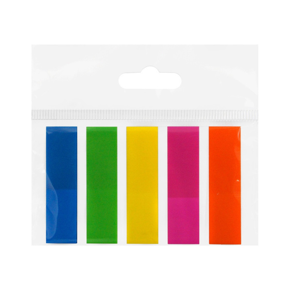 Клейкие закладки пластиковые 12_45мм 5 цветов по 25л КМ