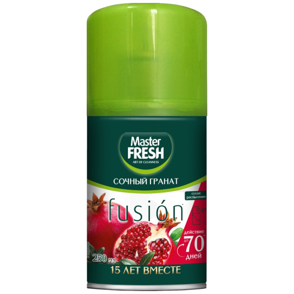 Освежитель воздуха MASTER FRASH Сочный гранат 250мл, сменный аэрозоль РФ