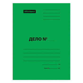 Папка-скоросшиватель, мелованный картон 300г/м2, до 200 листов, OfficeSpace, зеленая