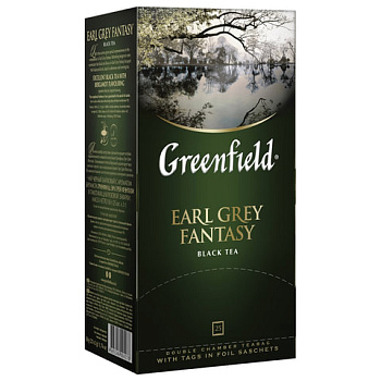 Чай пакетированный GREENFIELD Earl Grey Fantasy, черный с бергамотом, 25п*2г, 0427-15