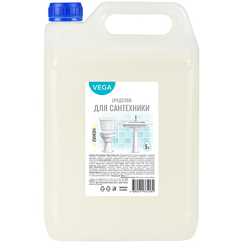Чистящее средство для удаления ржавчины и известкового налета 5л VEGA Лимон, гель