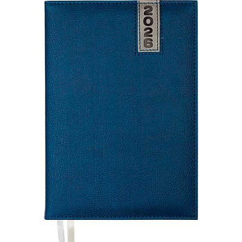 Ежедневник 2026 А5 deVENTE Vertical, под кожу, термо тиснение, синий 168л