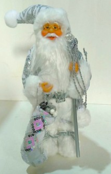 Фигурка Дед Мороз, высота 35см, в серебристом