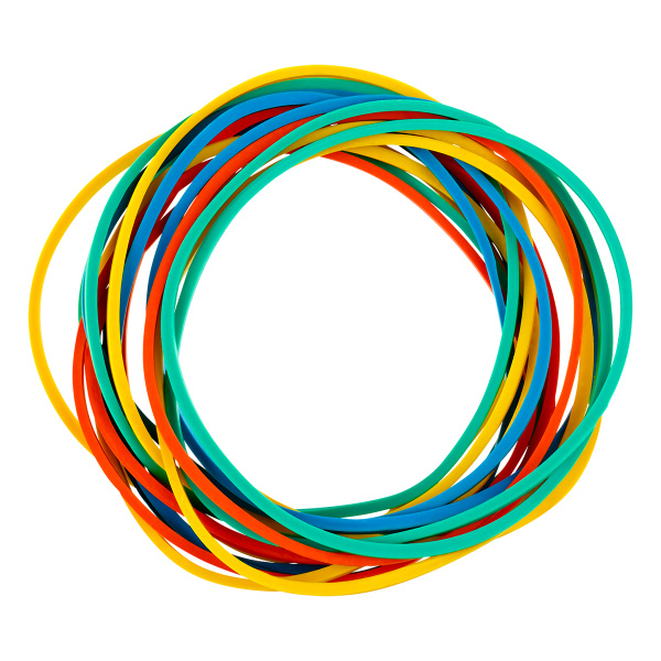 2_Резинки банковские универсальные 100гр OfficeSpace, диаметр 40мм, ассорти