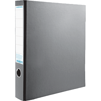 Папка на 4 кольцах, корешок 50мм, картон/PP, deVENTE, серая
