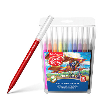 Фломастеры-кисточки 10 цветов ArtBerry Easy Washable