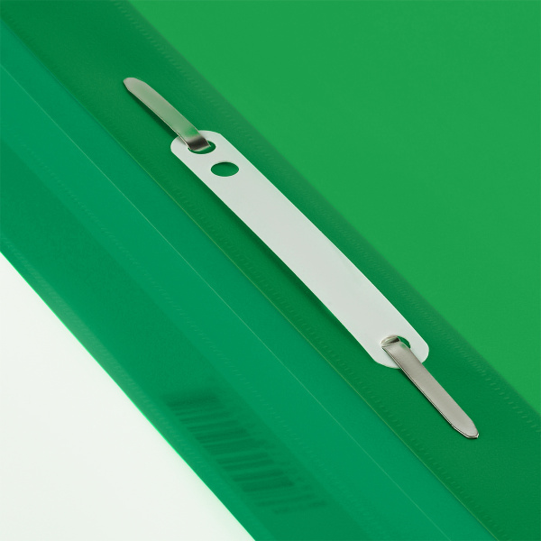 3_Папка-скоросшиватель СТАММ А5, пластик, прозрачный верхний лист, зеленая