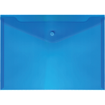 Папка-конверт на кнопке А4 0,18мм deVENTE, полупрозрачная, синяя