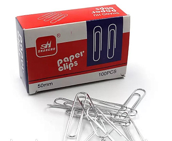 Скрепки 50мм большие никелированные 100шт DL50