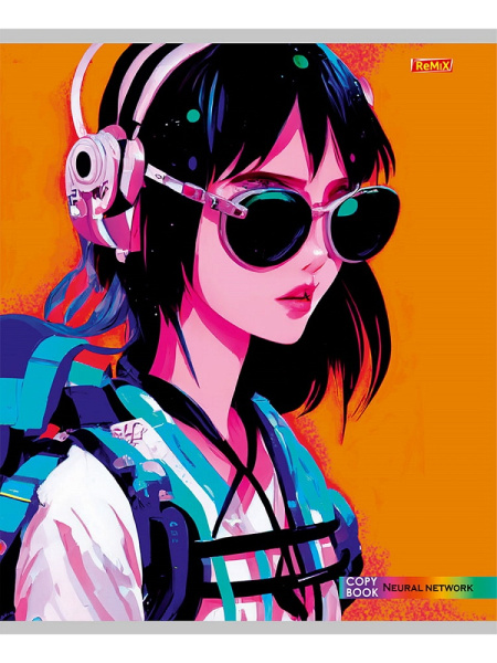 6_Тетрадь А5 48л клетка, скоба REMIX Кислотные оттенки, ассорти