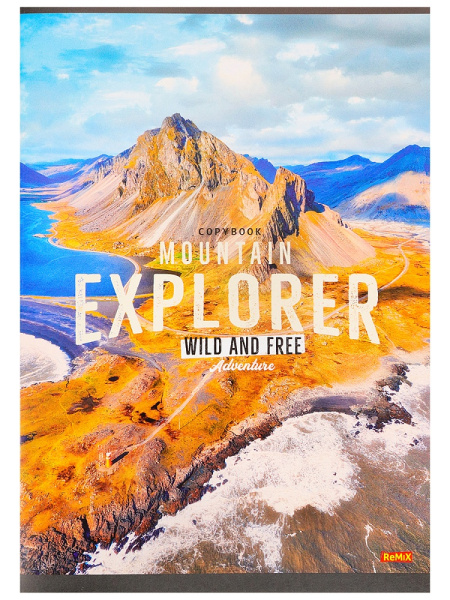 4_Тетрадь А5 48л клетка, скоба REMIX Горные ландшафты, ассорти