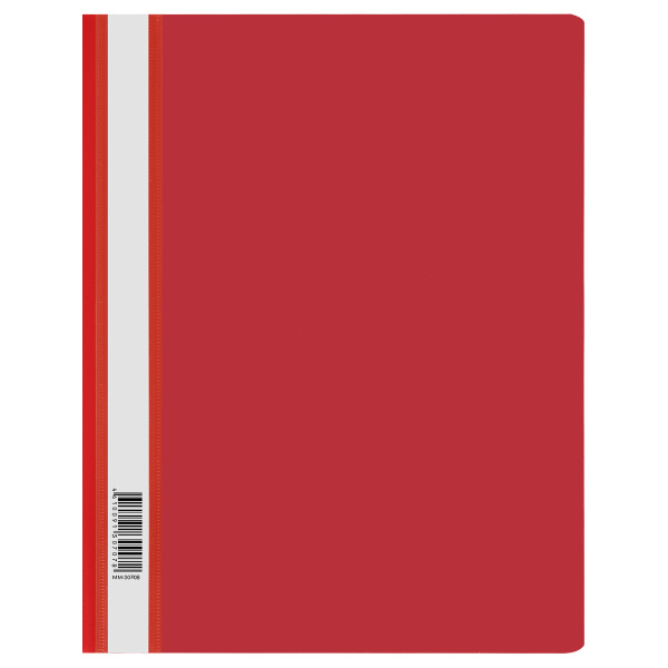 Папка-скоросшиватель СТАММ А4 пластик, прозрачный верхний лист, красная