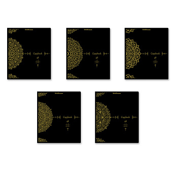 Тетрадь А5 48л клетка, скоба ErichKrause Ornament, обложка картон, тиснение золотом, ассорти