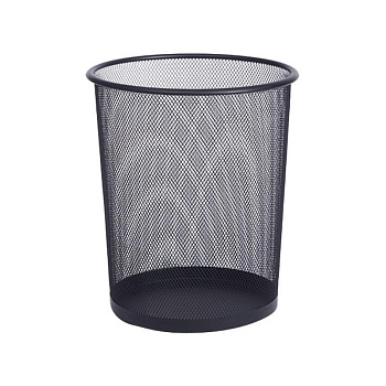 Корзина для бумаг 9л deVENTE, металлическая, сетчатая, круглая, черная