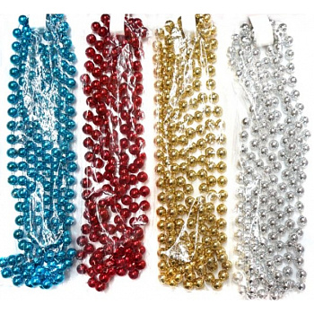 Украшение Бусы Шары, длина 2,7м, ассорти