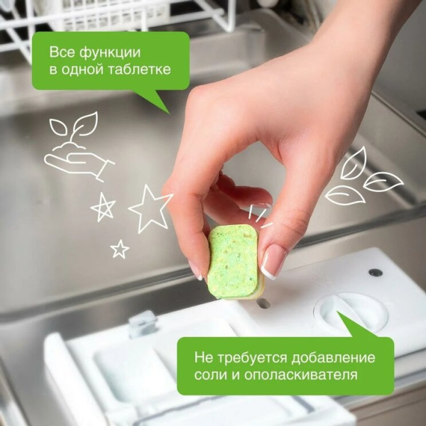 7_Таблетки для посудомоечных машин SYNERGETIC 25шт, бесфосфатные