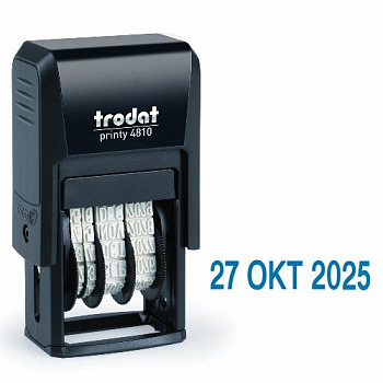 Датер-мини месяц буквами, оттиск синий 20*3,8мм, TRODAT 4810, черный