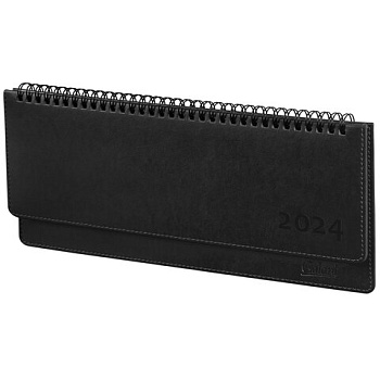 Планинг настольный 2024 BRAUBERG Galant Ritter, под гладкую кожу, черный 60л