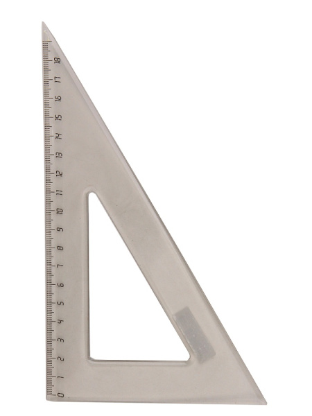 Угольник пластиковый, угол 30, 180мм PROF-PRESS, прозрачный тонированный