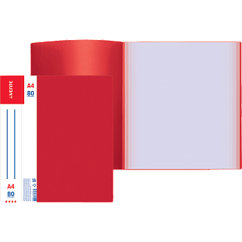 Папка 80 вкладышей deVENTE Daily, пластик 0,8мм, красная