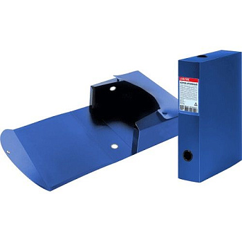 Короб архивный А4 70мм, на кнопке, пластик 0,8мм deVENTE, синий