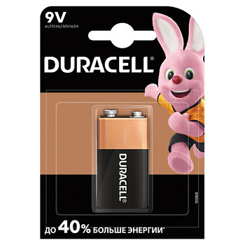 Батарейка (крона) 6LR61-алкалиновая 9V DURACELL Basic, 1шт на блистере