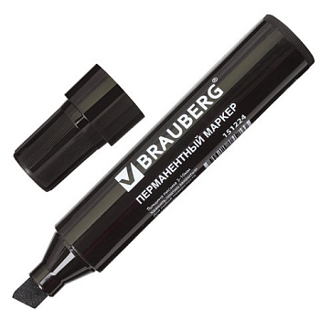 Маркер перманентный BRAUBERG Jumbo 3-10мм, широкая линия письма, черный
