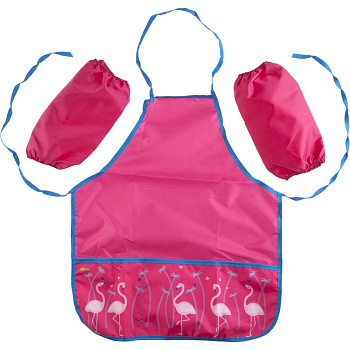 Фартук для труда №1 School Flamingo 44x54 см, 2 кармана, нарукав.