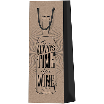 Пакет подарочный ламинированный под бутылку 12*8,5*36см MESHU Craft bottle