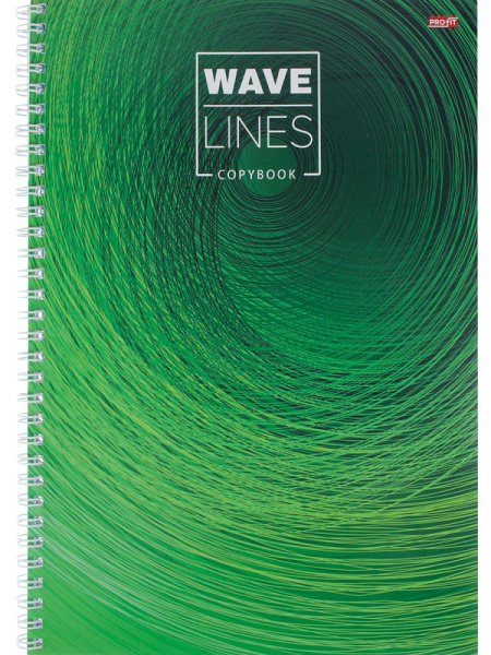 Тетрадь А4 80л клетка, гребень PROFIT Изумрудные штрихи