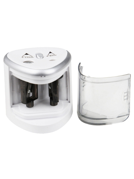 7_Точилка электрическая PROF-PRESS, 2 отверстия, металлический механизм, серебристая