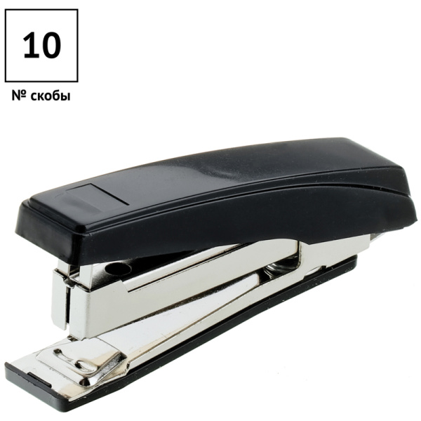 2_Степлер №10 до 10л OfficeSpace пластиковый корпус, черный