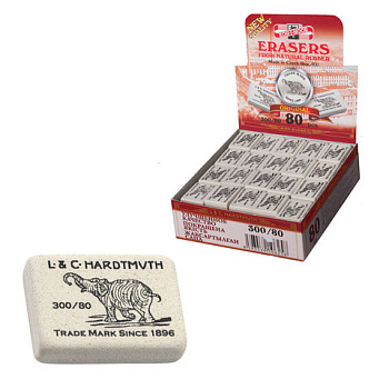 Ластик для чернографитных карандашей 26*18,5*8мм KOH-I-NOOR Слон, белый