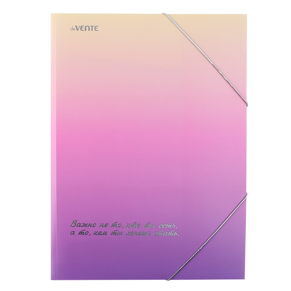 Папка на резинках А4, корешок 20мм, пластик 0,4мм deVENTE Degrade, персиковый-розовые