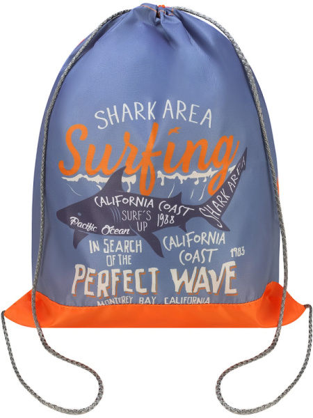 Мешок для обуви на шнурке, 1 отделение PROF-PRESS Акула и Надписи 40_33см