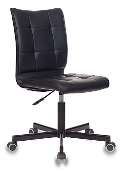 Кресло офисное БЮРОКРАТ CH-330M Leather Black, без подлокотников, экокожа, черное
