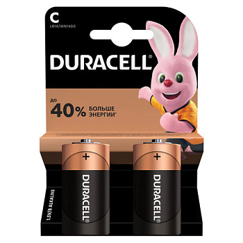 Батарейка (C) LR14-алкалиновая DURACELL Basic, 2шт на блистере